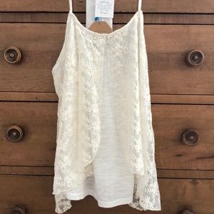 Lace overlay tank